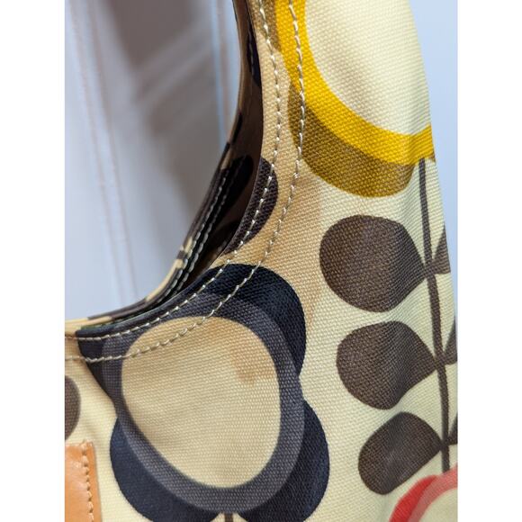 Orla Kiely Womens Multicolor Floral Waxed Canvas Crossbody Adjustable Strap Bag - Picture 4 of 8
